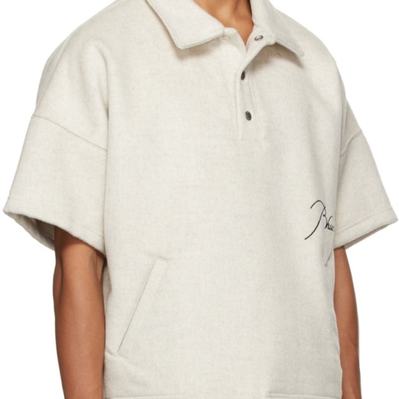 Rhude Shirt Pullover Sweatshirt Boxy Oversized F1 Polo Wool Mens Large Luxury - Picture 6 of 16